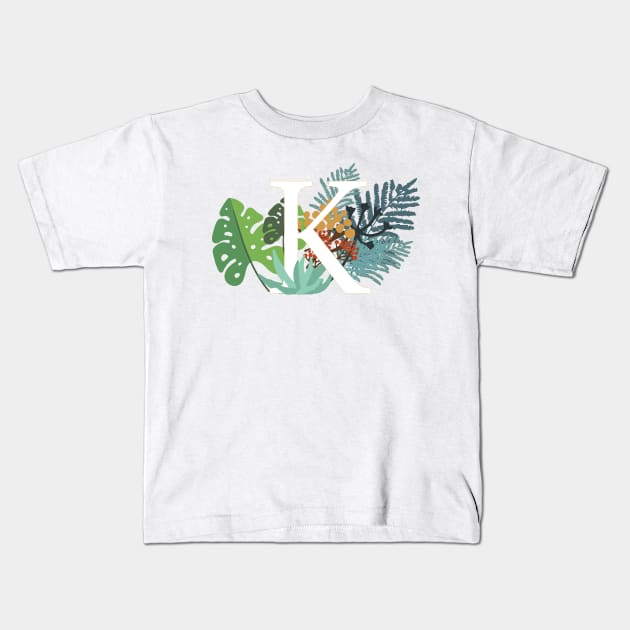 Plant Letter K Kids T-Shirt by HiPolly